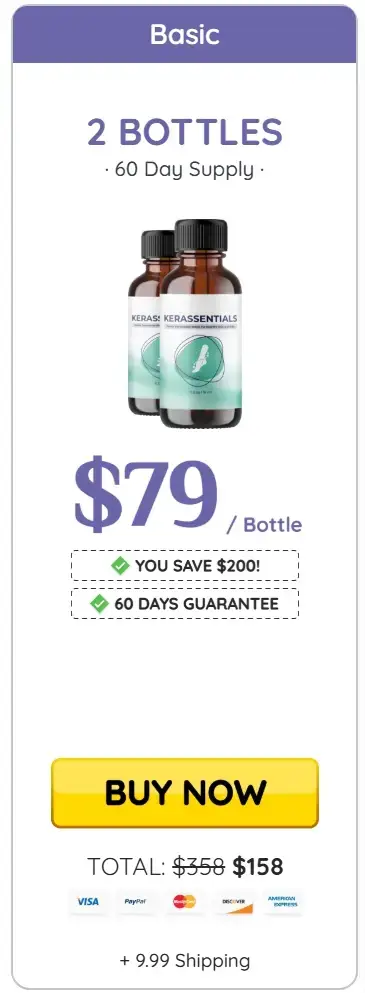 Kerassentials 2 bottle pricing package for $158